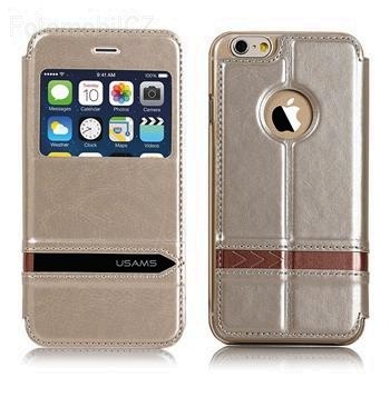 USAMS Merry S-View Pouzdro GOLD zlatá barva pro iPhone 6 4.7