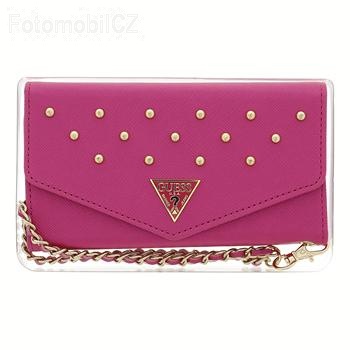 GUCLTHM8STP Guess Studded Clutch Pouzdro PINK růžová barva pro HTC ONE M8 / M8s