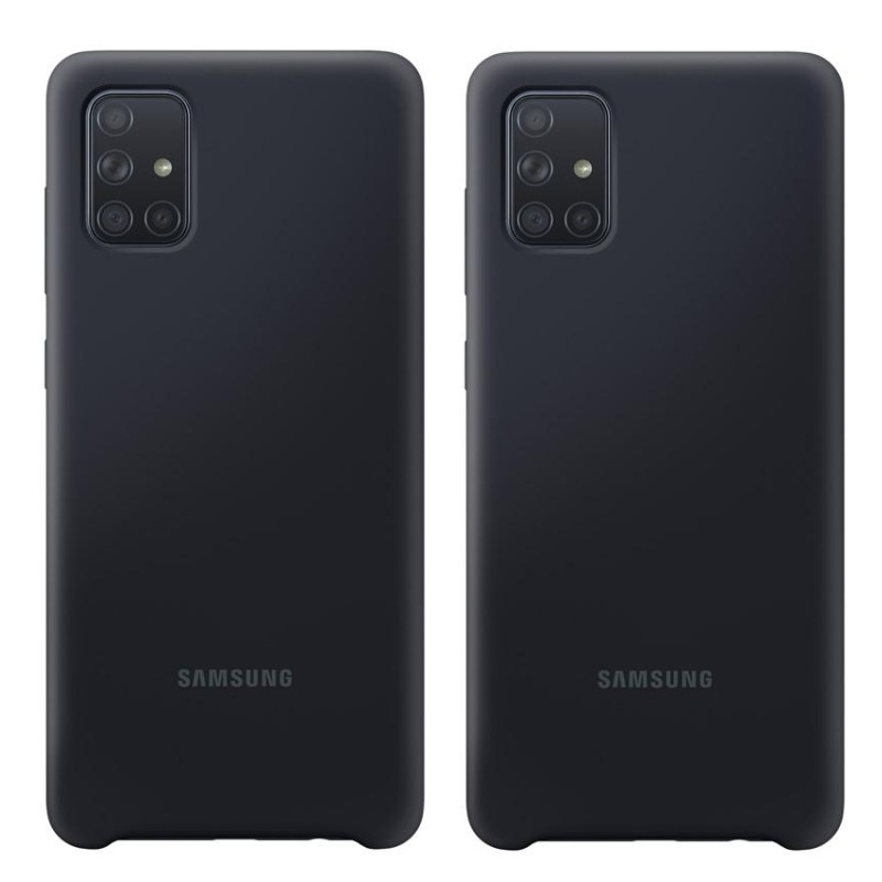 2 kusy EF-PA715TBE Samsung Silikonový Kryt pro Galaxy A71 Black
