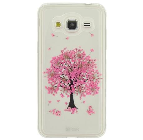 Silikonové TPU pouzdro pro Samsung J320F Galaxy J3 2016, Pink Tree + ochranné sklo
