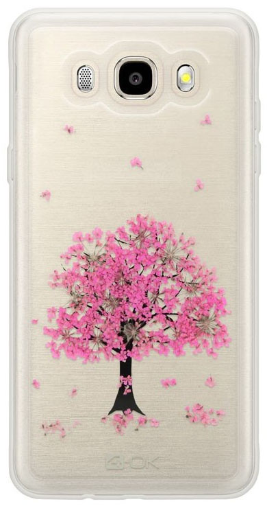 Silikonové TPU pouzdro pro Samsung J510 Galaxy J5 2016, Pink Tree