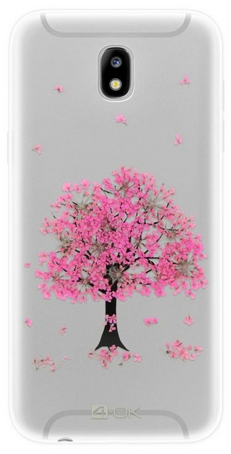 Silikonové TPU pouzdro pro Samsung J530F Galaxy J5 2017, Pink Tree
