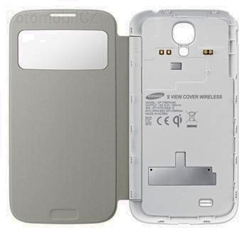 Samsung flipové pouzdro S View EF-TI950BW pro bezdrátové nabíjení pro Galaxy S4 (i9505), bílá