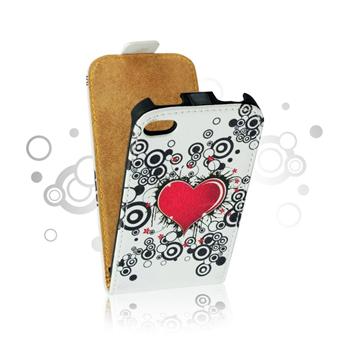 ForCell Slim Flip Pouzdro Srdce vzor3 pro iPhone 4 / 4S