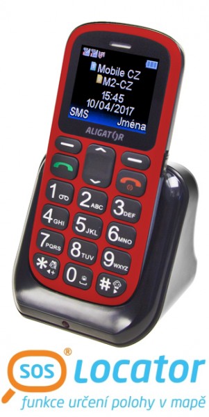 ALIGATOR A321 Senior červeno-černý + stolní nabíječka