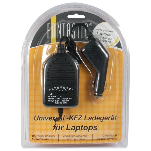 Univerzální autonabíječka pro Notebooky, 12V, 90 Watt, 9 DC adapt