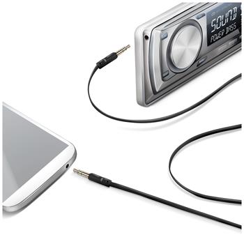 Audio kabel CELLY 2 x 3,5mm jack, plochý, černý