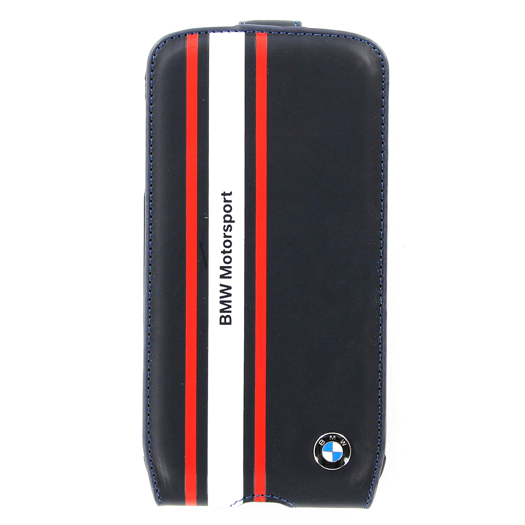 BMFLS4SN BMW Motorsport Flip Leather Case for Samsung S4 i9505 Navy + fólie na displej