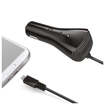 CL autonabíječka CELLY s konektorem microUSB, 2,1A, černá,