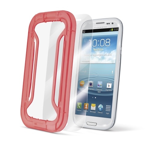 Ochranná fólie displeje CellularLine Perfetto s aplikátorem pro Samsung i9300Galaxy S3 / S3 Neo, lesklá, 1ks