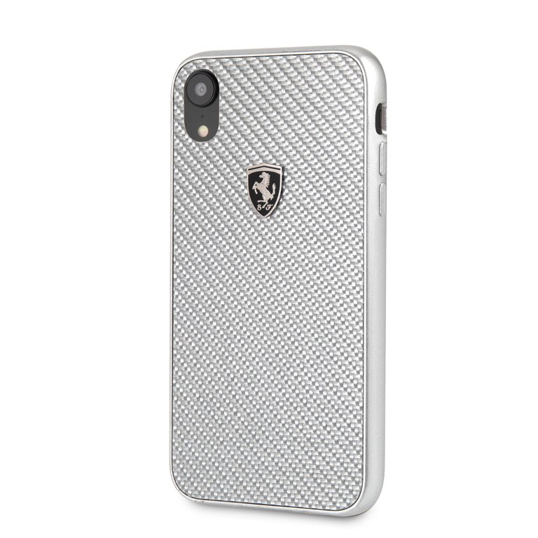 FEHCAHCI61SI Ferrari Heritage Real Carbon Hard Case Silver pro iPhone XR