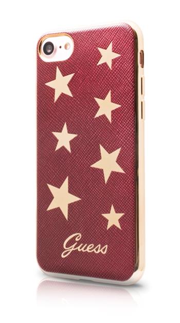 GUHCP7STARE Guess Stars Soft silikonové TPU Pouzdro Red pro iPhone pro iPhone 7 / 8 / SE 2020
