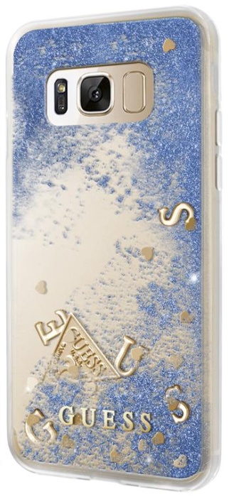 GUHCS8LGLUFLBL Guess Liquid Glitter Hard Case BLue pro Samsung G955 Galaxy S8 Plus