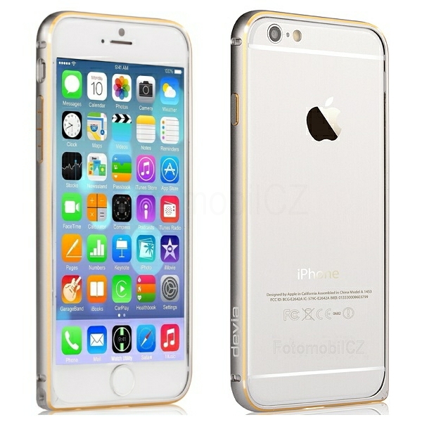 Hliníkový ochranný kryt Devia Silver pro Apple iPhone 6 Plus / 6S Plus, oblý, stříbrný