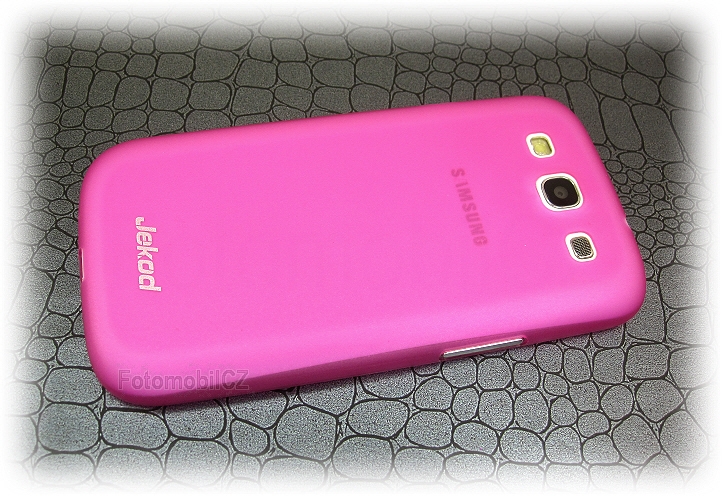Pouzdro JEKOD PP ultratenký 0,3 mm kryt růžový + fólie pro Samsung i9300 Galaxy S3, i9301 S3 Neo
