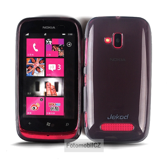 Silikonové pouzdro kryt JEKOD TPU + fólie Black pro Nokia Lumia 610