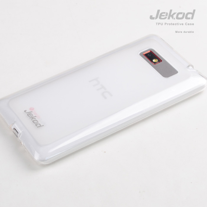 Silikonové pouzdro kryt JEKOD TPU + fólie White pro HTC Desire 600 / 606