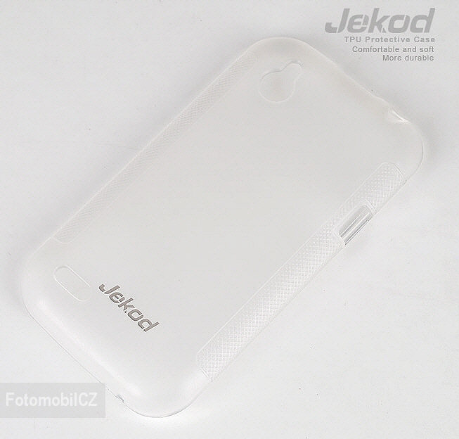 Silikonové pouzdro kryt JEKOD TPU + fólie White pro HTC Desire X