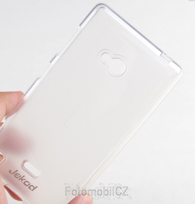 Silikonové pouzdro kryt JEKOD TPU + fólie White pro Nokia Lumia 720