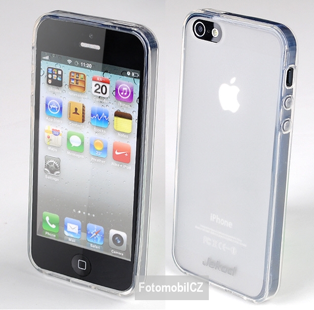 Silikonové pouzdro kryt JEKOD TPU + fólie White pro iPhone 5, 5S
