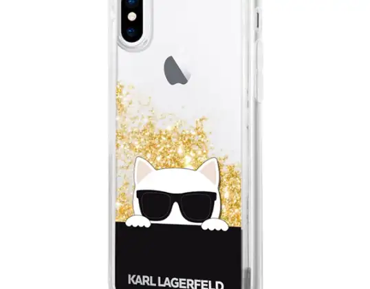 KLHCPXCHPEEGO Karl Lagerfeld  CHOUPETTE SUNGLASS  TPU silikonové pouzdro Glitter Star GOLD ZLATÁ  barva pro iPhone X / XS