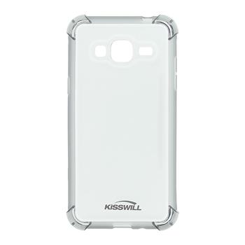 Kisswill Shock TPU silikonové pouzdro Grey pro Samsung J320 Galaxy J3 2016 + ochranné sklo