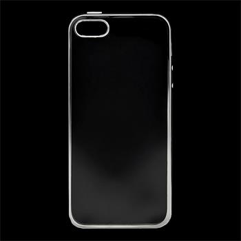 Kisswill TPU silikonové transparentní pouzdro / Silver pro iPhone 5 / 5S