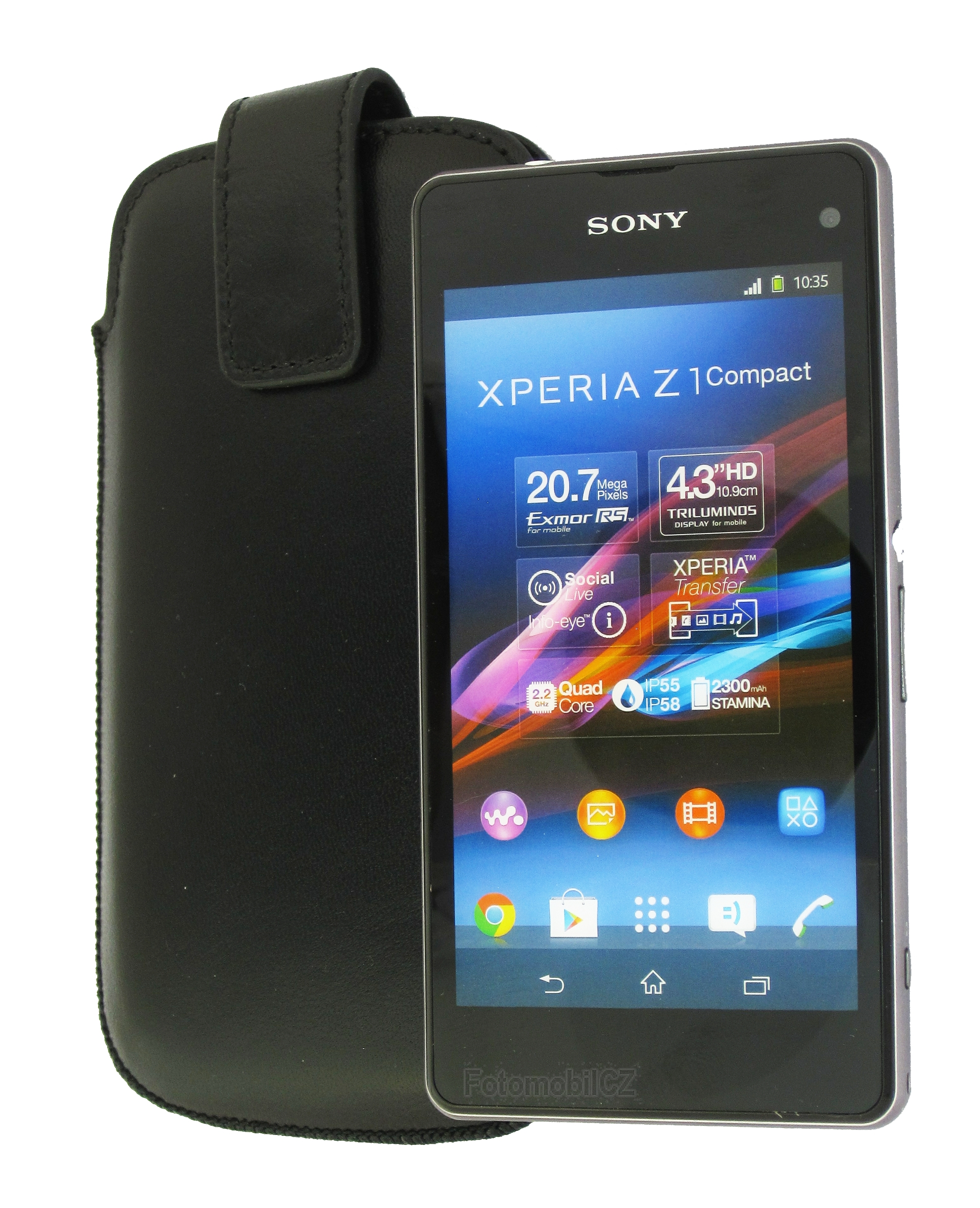 Kožené pouzdro OZBO Cora černé Sony Xperia Z1 Compact D5503