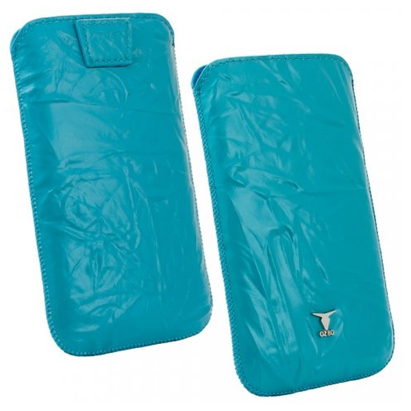 Kožené pouzdro OZBO Piega, velikost L, pull-out, tyrkysové