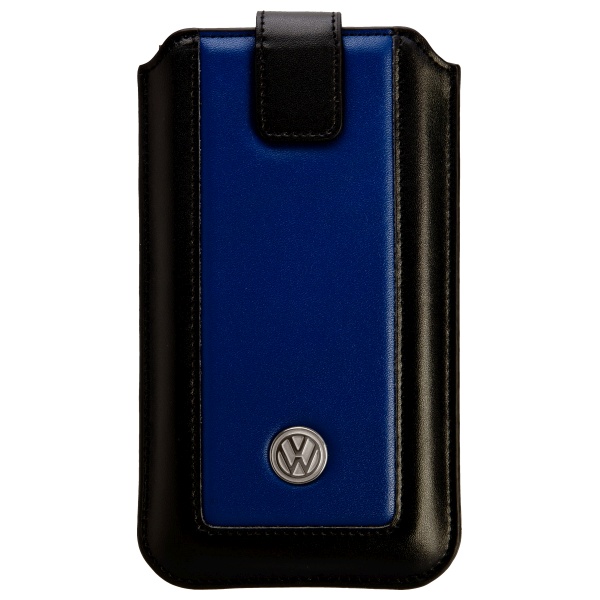 Kožené pouzdro Volkswagen Dual Case se zavíráním, velikost XXL 5.2, modročerné