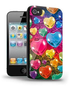 Ksix Freestyle 3D zadní kryt HEARTS pro iPhone4/4S