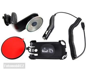 LG držák do auta SCS-320 pro LG P500 Optimus One + nabíječka do auta microUSB, černá