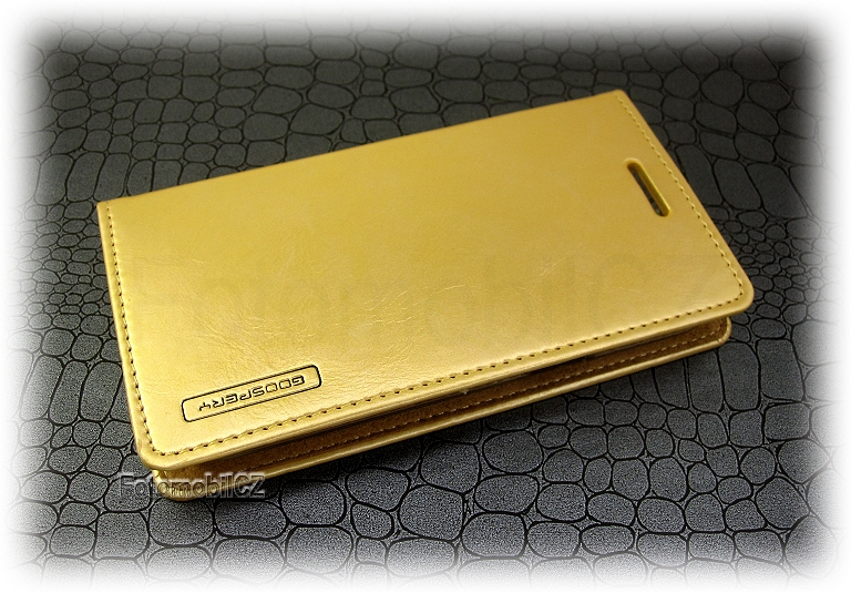 Mercury Blue Moon Flip Pouzdro pro Samsung J100 Galaxy J1 GOLD zlatá barva