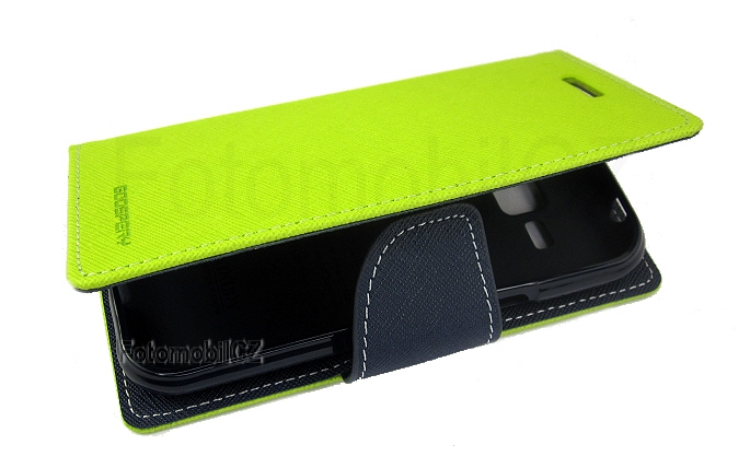 Mercury Fancy diářové Pouzdro pro Samsung J100 Galaxy J1 Lime / Navy
