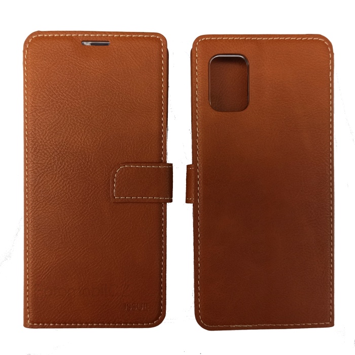 Molan Cano Issue knížkové pouzdro pro Samsung Galaxy A51 Brown + sklo na displej