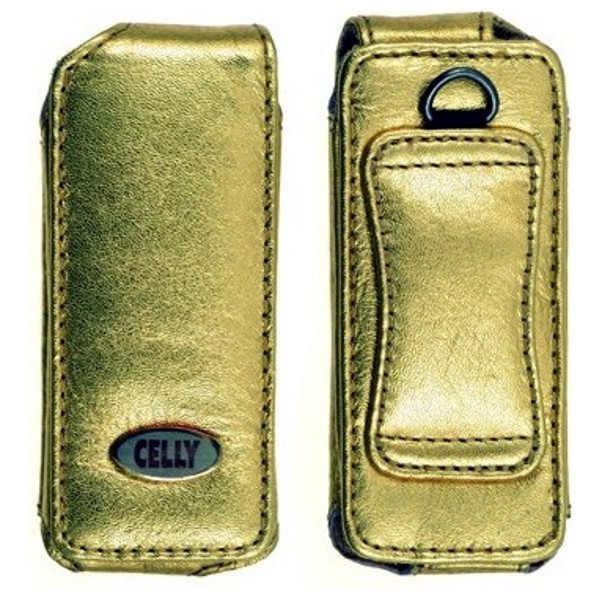 pouzdro kožené vertikální CELLY NANO pro ipod - zlaté small