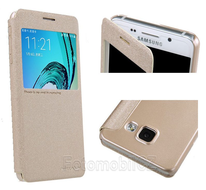 Nillkin Sparkle S-View Pouzdro pro Samsung A310 Galaxy A3 2016 GOLD zlatá barva