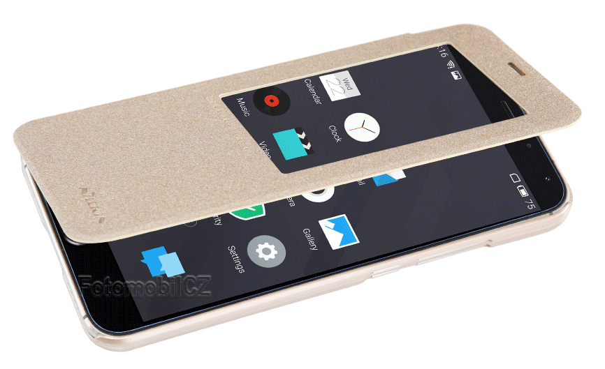 Nillkin Sparkle S-View Pouzdro GOLD zlatá barva pro Meizu MX5