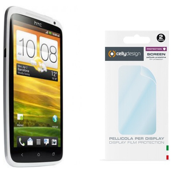 Ochranná fólie displeje CELLY Screen Protector pro HTC One X, One X+, 2ks, lesklá