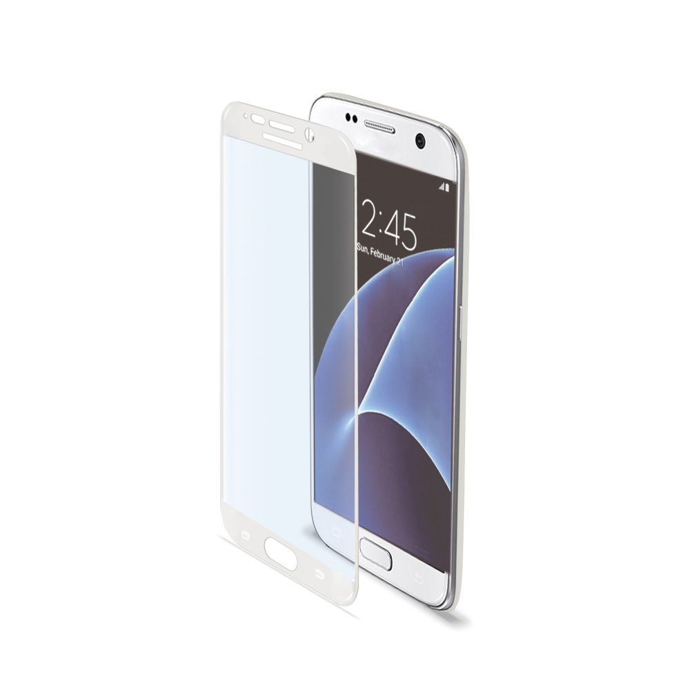 Ochranné tvrzené sklo CELLY Glass s Anti Blue Ray vrstvou pro Samsung Galaxy S7, bílé