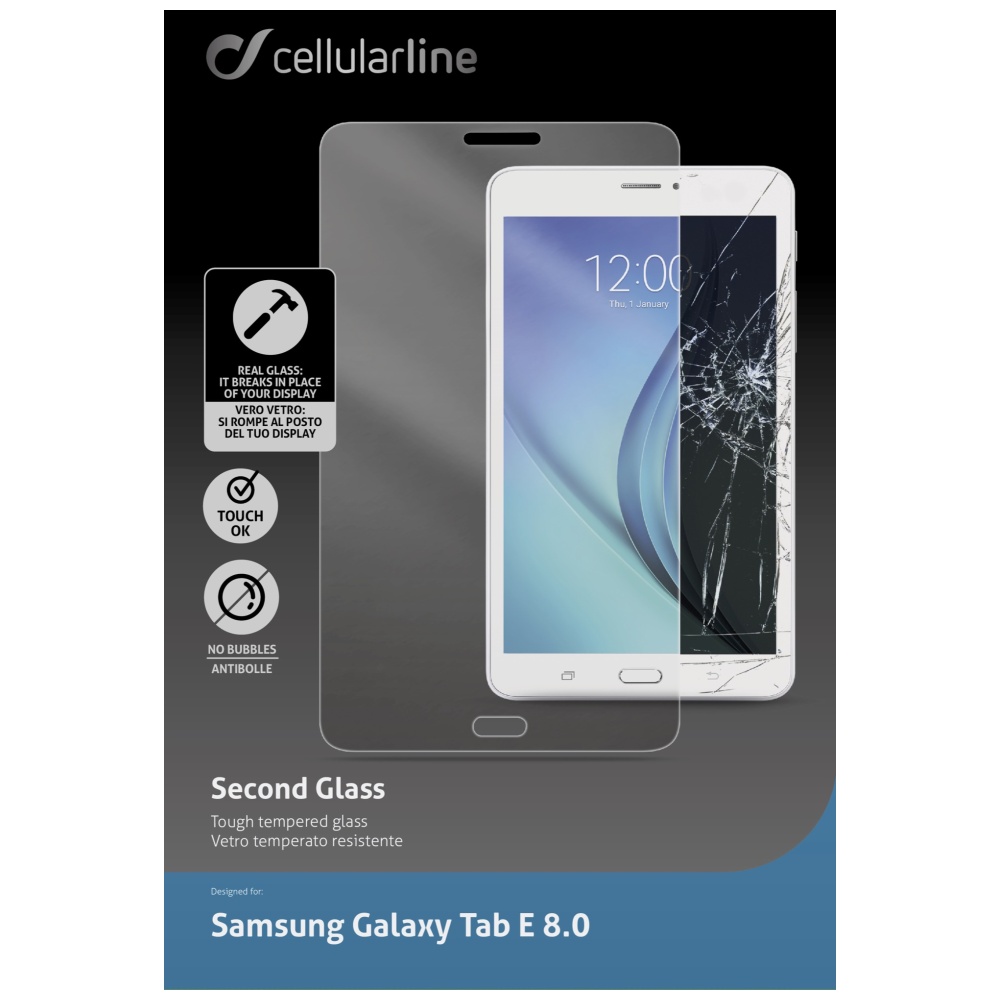 Ochranné tvrzené sklo CellularLine Glass pro Samsung Galaxy TAB E 8.0