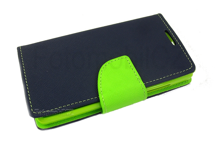Fancy diářové Book Pouzdro Navy / Lime pro Nokia Lumia 535
