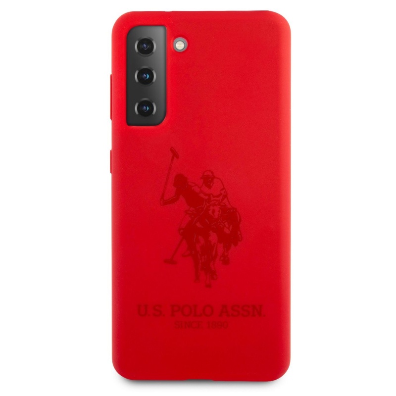 USHCS21SSLHRTRE U.S. Polo Double Horse Silikonový Kryt pro Samsung Galaxy S21 Red