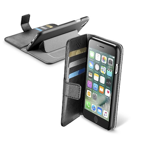 Pouzdro typu kniha CellularLine Book Agenda pro Apple iPhone 7 / 8 / SE 2020 / SE 2022, černé