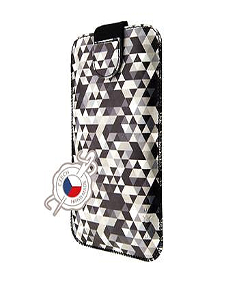 Pouzdro FIXED Soft Slim se zavíráním, velikost S, motiv Dark Triangles