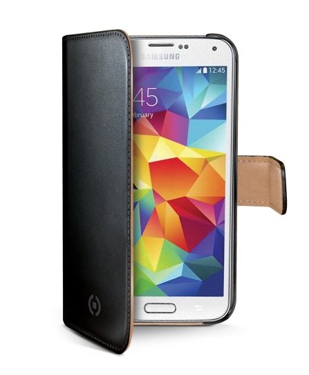 Pouzdro typu kniha CELLY Wally pro Samsung G800 Galaxy S5 mini, černé