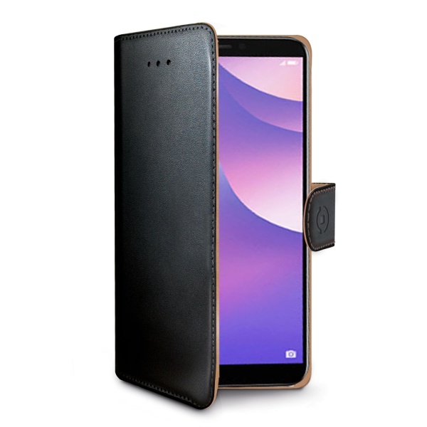 Pouzdro typu kniha CELLY Wally pro Huawei Y7 Prime 2018, černé
