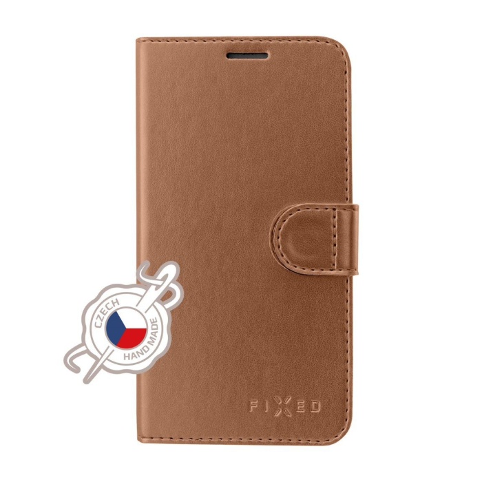 Pouzdro typu kniha FIXED FIT Shine pro Xiaomi Redmi Note 7 / 7 Pro, bronzové