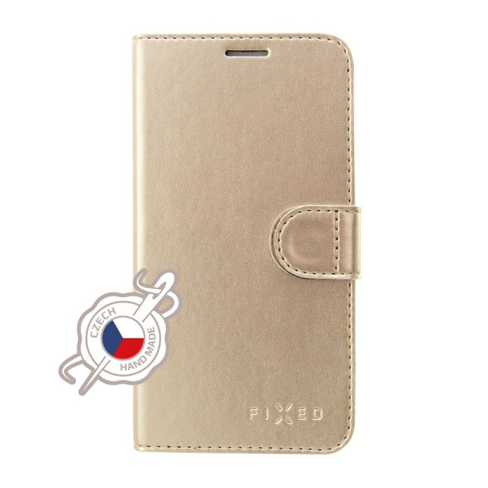 Pouzdro typu kniha FIXED FIT Shine pro Xiaomi Redmi Note 7, zlaté