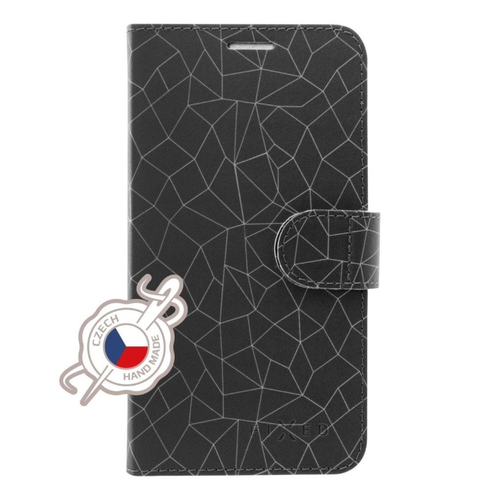 Pouzdro typu kniha FIXED FIT pro Xiaomi Redmi Note 6 Pro, motiv Grey Mesh